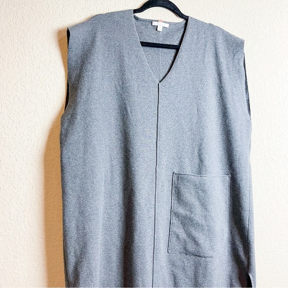 Lunya Cozy Cotton Silk Oversized Dress Sleeveless V-Neck Grey Size Medium - Picture 5 of 8